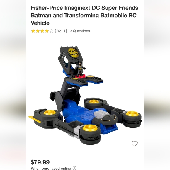 Fisher-Price Imaginext DC Batman Toy Transforming Batmobile w/‎ Lights & Sounds - Picture 3 of 4